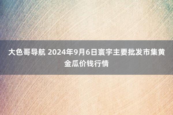 大色哥导航 2024年9月6日寰宇主要批发市集黄金瓜价钱行情