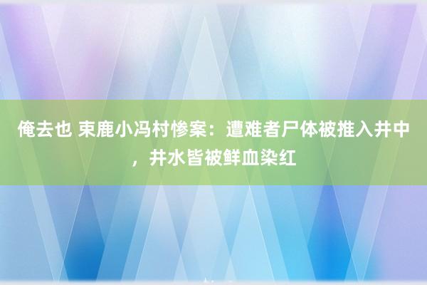 俺去也 束鹿小冯村惨案：遭难者尸体被推入井中，井水皆被鲜血染红