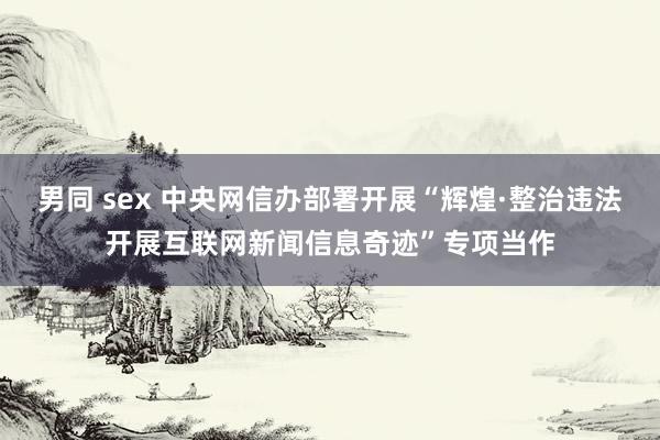 男同 sex 中央网信办部署开展“辉煌·整治违法开展互联网新闻信息奇迹”专项当作