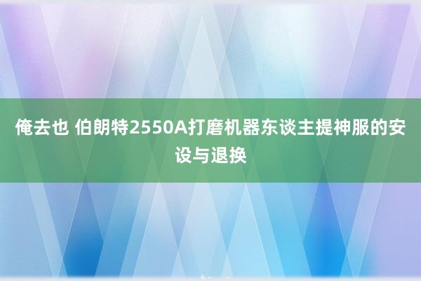 俺去也 伯朗特2550A打磨机器东谈主提神服的安设与退换