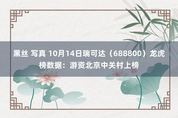 黑丝 写真 10月14日瑞可达（688800）龙虎榜数据：游资北京中关村上榜