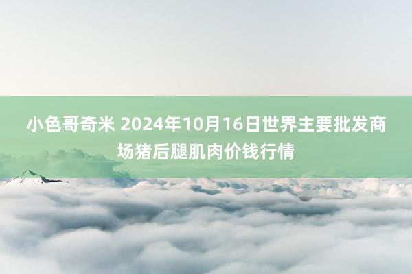 小色哥奇米 2024年10月16日世界主要批发商场猪后腿肌肉价钱行情