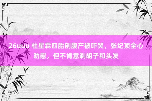 26uuu 杜星霖四胎剖腹产被吓哭，张纪顶全心劝慰，但不肯意剃胡子和头发