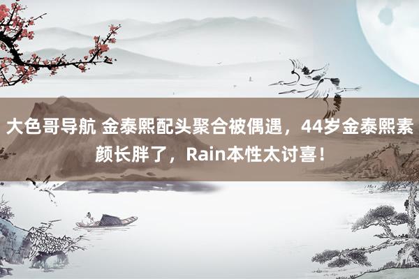 大色哥导航 金泰熙配头聚合被偶遇，44岁金泰熙素颜长胖了，Rain本性太讨喜！