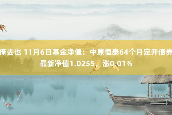 俺去也 11月6日基金净值：中原恒泰64个月定开债券最新净值1.0255，涨0.01%