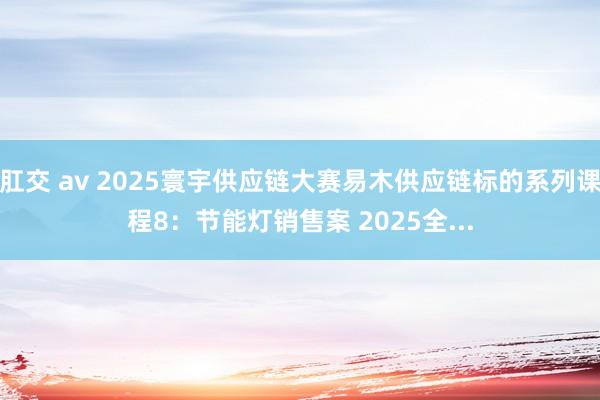 肛交 av 2025寰宇供应链大赛易木供应链标的系列课程8：节能灯销售案 2025全...