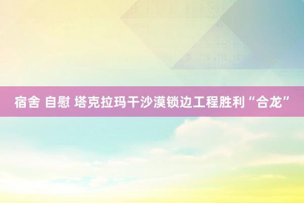 宿舍 自慰 塔克拉玛干沙漠锁边工程胜利“合龙”