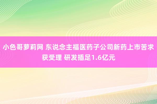 小色哥萝莉网 东说念主福医药子公司新药上市苦求获受理 研发插足1.6亿元