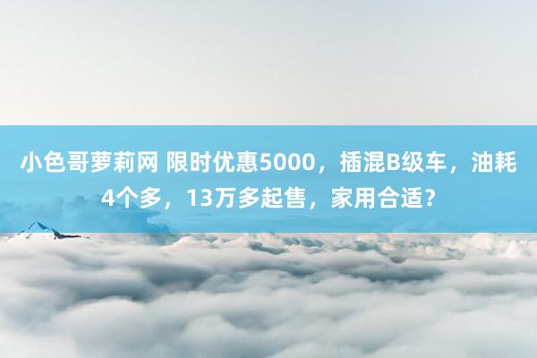 小色哥萝莉网 限时优惠5000，插混B级车，油耗4个多，13万多起售，家用合适？