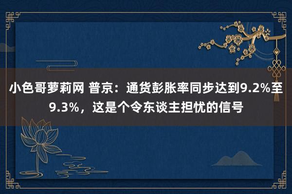 小色哥萝莉网 普京：通货彭胀率同步达到9.2%至9.3%，这是个令东谈主担忧的信号