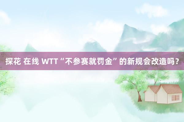 探花 在线 WTT“不参赛就罚金”的新规会改造吗？