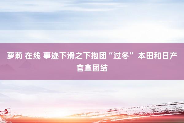 萝莉 在线 事迹下滑之下抱团“过冬” 本田和日产官宣团结