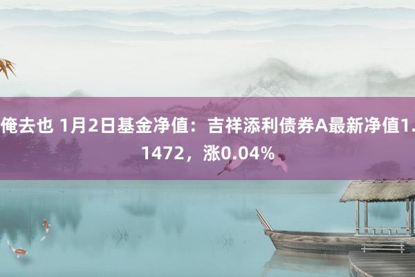 俺去也 1月2日基金净值：吉祥添利债券A最新净值1.1472，涨0.04%