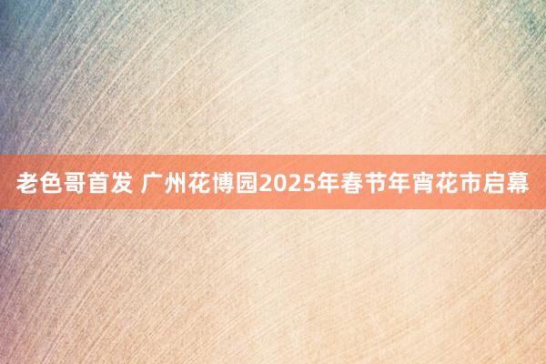 老色哥首发 广州花博园2025年春节年宵花市启幕