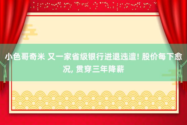 小色哥奇米 又一家省级银行进退迍邅! 股价每下愈况， 贯穿三年降薪